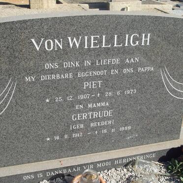WIELLIGH Piet, von 1907-1973 &amp; Gertrude REEDER 1912-1989