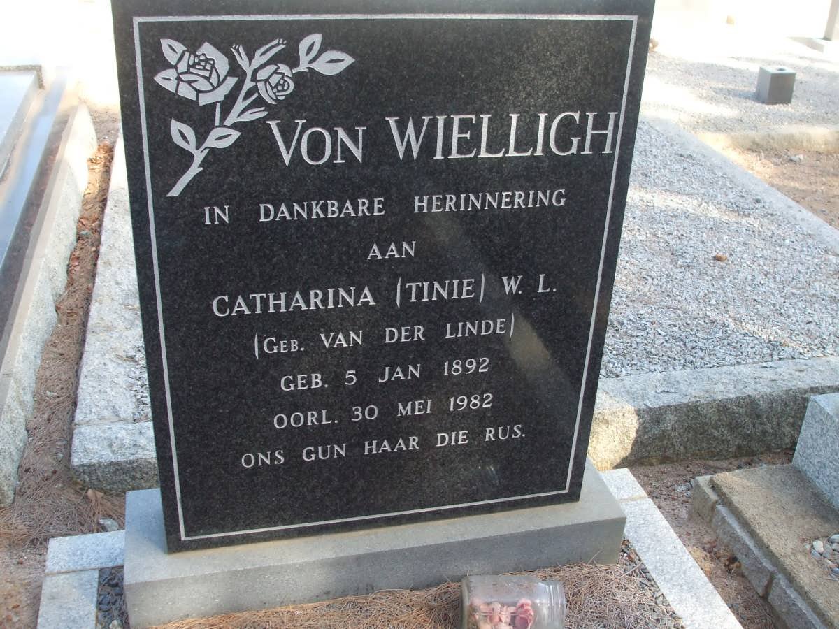 WIELLIGH Catharina W.L., von nee VAN DER LINDE 1892-1982