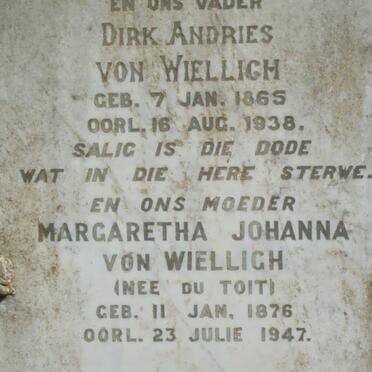 WIELLIGH Dirk Andries, von 1865-1938 &amp; Margaretha Johanna DU TOIT 1876-1947