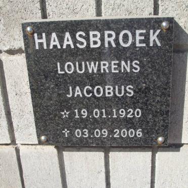 HAASBROEK Louwrens Jacobus 1920-2006