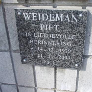 WEIDEMAN Piet 1929-2004