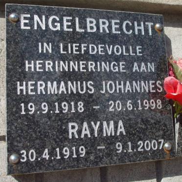 ENGELBRECHT Hermanus Johannes 1918-1998 &amp; Rayma 1919-2007