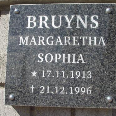 BRUYNS Margaretha Sophia 1913-1996