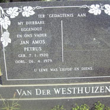 WESTHUIZEN Jan Amos Petrus, van der 1920-1979