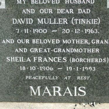 MARAIS David Muller 1900-1963 &amp; Sheila Frances BORCHERDS 1906-1993