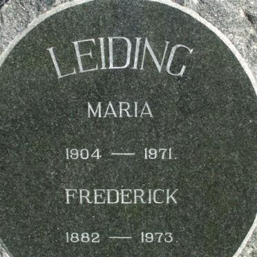 LEIDING Frederick 1882-1973 &amp; Maria 1904-1973