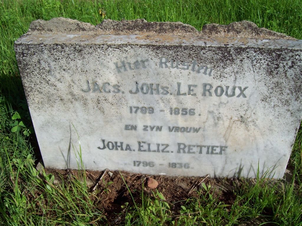 ROUX J.J., le 1789-1856 &amp; J.E. RETIEF 1796-1836