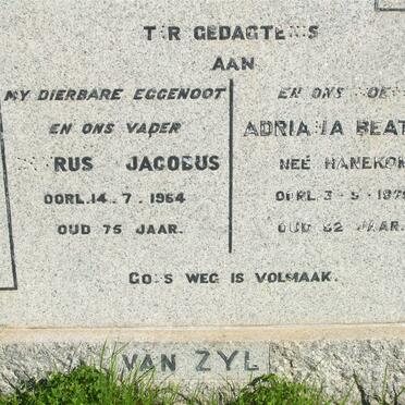 ZYL Petrus Jacobus, van -1964 &amp; Adriana Beatrix HANEKOM -1979