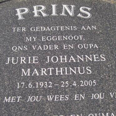 PRINS Jurie Johannes Marthinus 1932-2005 &amp; Rachel Elizabeth VAN ZYL 1932-