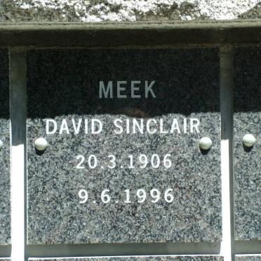 MEEK David Sinclair 1906-1996