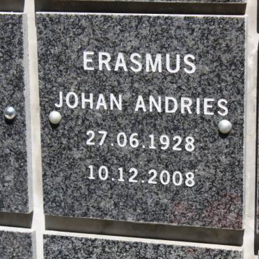 ERASMUS Johan Andries 1928-2008
