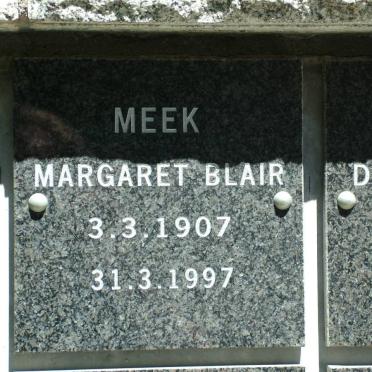 MEEK Margaret Blair 1907-1997