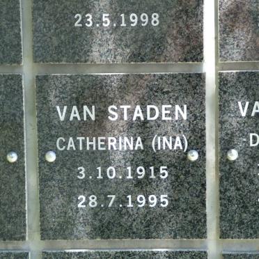 STADEN Catherina, van 1915-1995