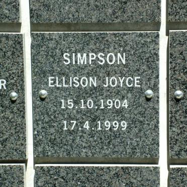 SIMPSON Ellison Joyce 1904-1999