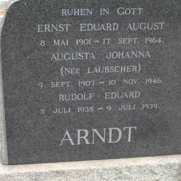 ARNDT Ernst Eduard August 1901-1964 &amp; Augusta Johanna LAUBSCHER 1907-1939 :: ARNDT Rudolf Eduard 1935-1939
