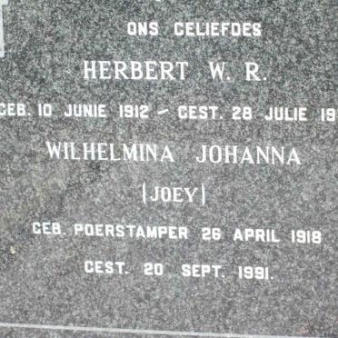 BOHLMANN Herbert W.R. 1912-1974 &amp; Wilhelmina Johanna POERSTAMPER 1918-1991