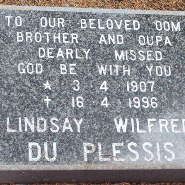 PLESSIS Lindsay Wilfred, du 1907-1996