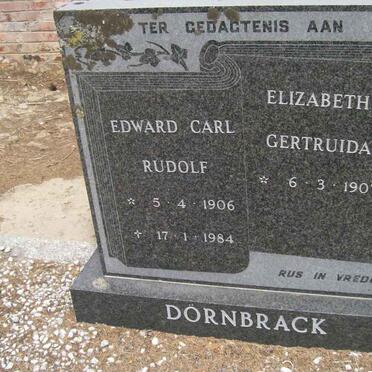DORNBRACK Edward Carl Rudolf 1906-1984 &amp; Elizabeth Gertruida 1907-