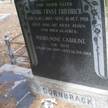 DORNBRACK Georg Ernst Friedrich 1883-1918 &amp; WIlhelmine Caroline KUIT 1885-1962