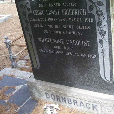 DORNBRACK Georg Ernst Friedrich 1883-1918 &amp; WIlhelmine Caroline KUIT 1885-1962