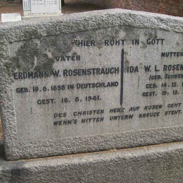 ROSENSTRAUCH Erdmann W. 1858-1941 &amp; Ida W.L. SCHWENKE 1860-1953