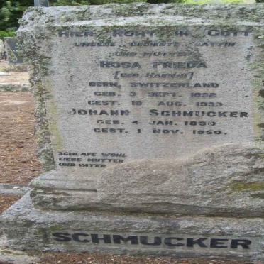 SCHMUCKER Johann 1890-1950 &amp; Rosa Frieda Haenni 1892-1933