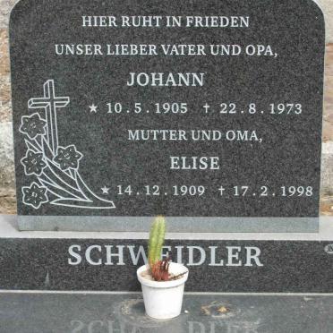 SCHWEIDLER Johann 1905-1973 &amp; Elise 1909-1998