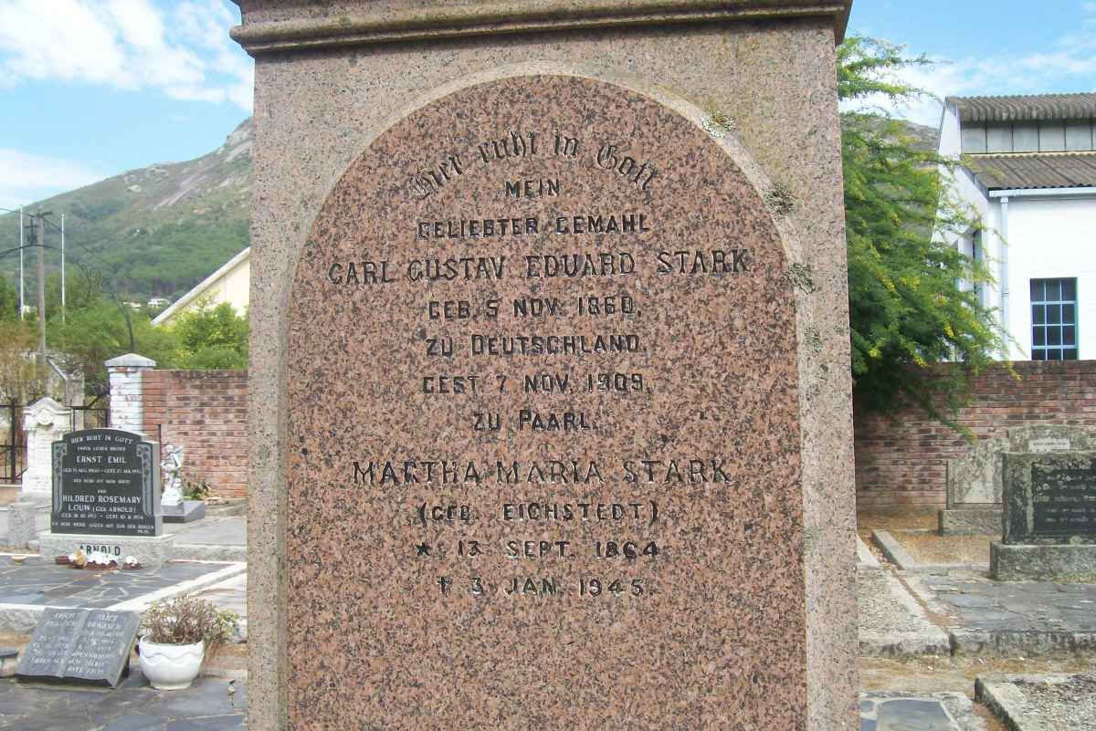 STARK Carl Gustav Eduard 1860-1909 &amp; Martha Maria EICHSTEDT 1864-1945