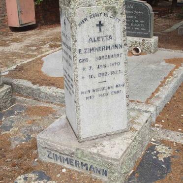ZIMMERMANN Carl C.F. 1869-1947 &amp; Aletta E. BORCHARDT 1870-1932