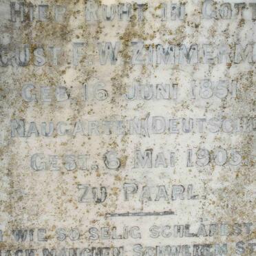 ZIMMERMANN August F.W. 1851-1905 