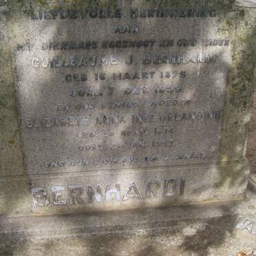 BERHARDI Guilleaume J. 1875-1939 &amp; Elizabeth Anna ORLANDINI 1874-1957