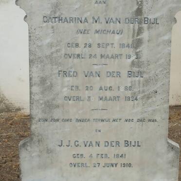 BIJL J.J.G., van der 1841-1910 &amp; Catharina M. MICHAU 1848-19?3 :: VAN DER BIJL Fred 1886-1894