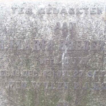 BREDEKAMP R. Maria formerly ROUX nee LOUW 1831-1904