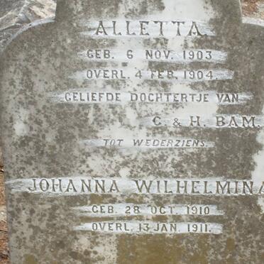 BAM Alletta 1903-1904 :: BAM Johanna Wilhelmina 1910-1911