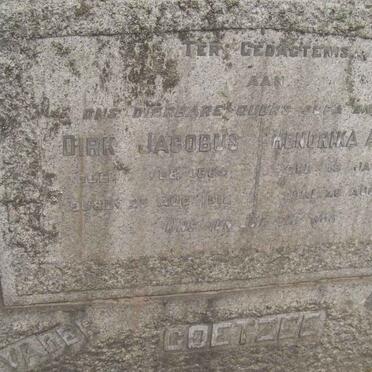COETZEE Dirk Jacobus 1864-1912 &amp; Hendrika Alberta 1870-1894