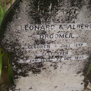 DROOMER Leonard 1892-1893 &amp; DROOMER Albert 1892-1892