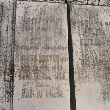 DREYER Andries 1883-1939 &amp; Elizabeth JOUBERT -1958