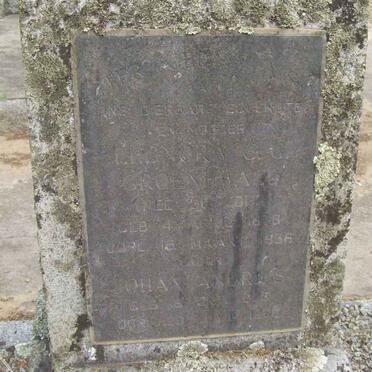 GROENEWALD Johan Andries 1870-1970 &amp; Leonora G.G. DU TOIT 1879-1936 