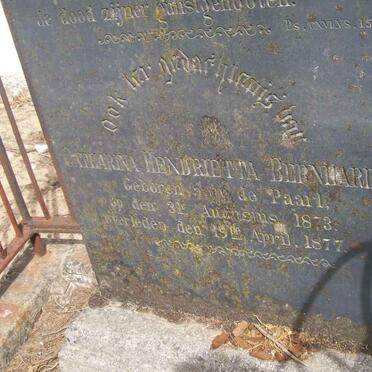BENHARDI Catharina Henrietta 1873-1877