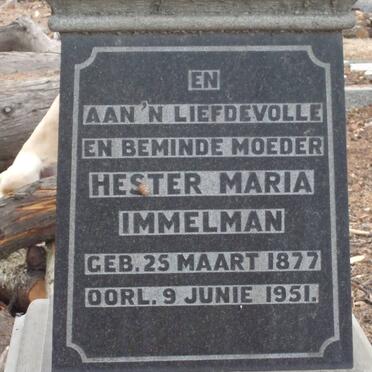 IMMELMAN Hester Maria 1877-1951