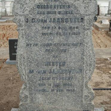 JAARSVELD J. C., van 1846-1909 &amp; Hester M. GOOSEN 1848-1925