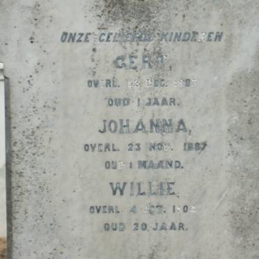 JOUBERT Gert -1883 :: JOUBERT Johanna -1887 :: JOUBERT Willie -1904