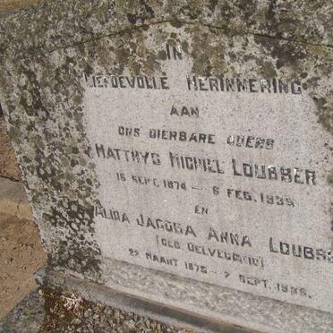 LOUBSER Matthys Michiel 1874-1935 &amp; Alida Jacoba Anna DELVECCHIO 1875-1935