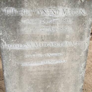 MALAN Charl Wynand 1811-1883 &amp; Magdalena Margaretha 1820-1883