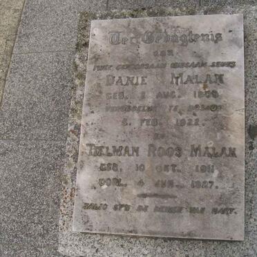 MALAN Danie 18?9-1921 :: MALAN Tielman Roos 1911-1927