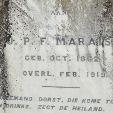 MARAIS J.P.F. 1862-1919
