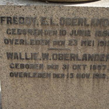 OBERLANDER Freddy E.L. 1890-1919 ::  OBERLANDER Wallie. W. 1897-1916