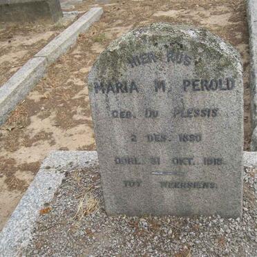 PEROLD Maria M. nee DU PLESSIS 1890-1918