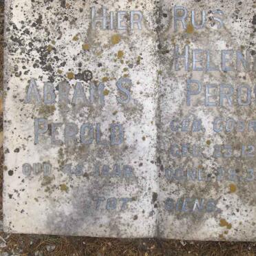 PEROLD Abram S. &amp; Helena J. GOBREGTS 1861-1957