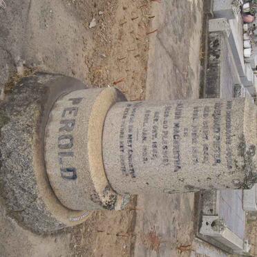 PEROLD Roeland Pieter 1846-1927 &amp; Alida Magaretha DU PLESSIS 1855-1922